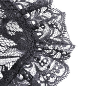 Sheer lace top bolero jacket cardigan cape ruffles ruffled long-sleeve bell-sleeve trumpet-sleeve flare-sleeve flare bell long trumpet sleeve puff puffed puffy  shoulder shoulders sleeved lace-up high collar dramatic vintage goth gothic loli lolita cosplay costume halloween black
