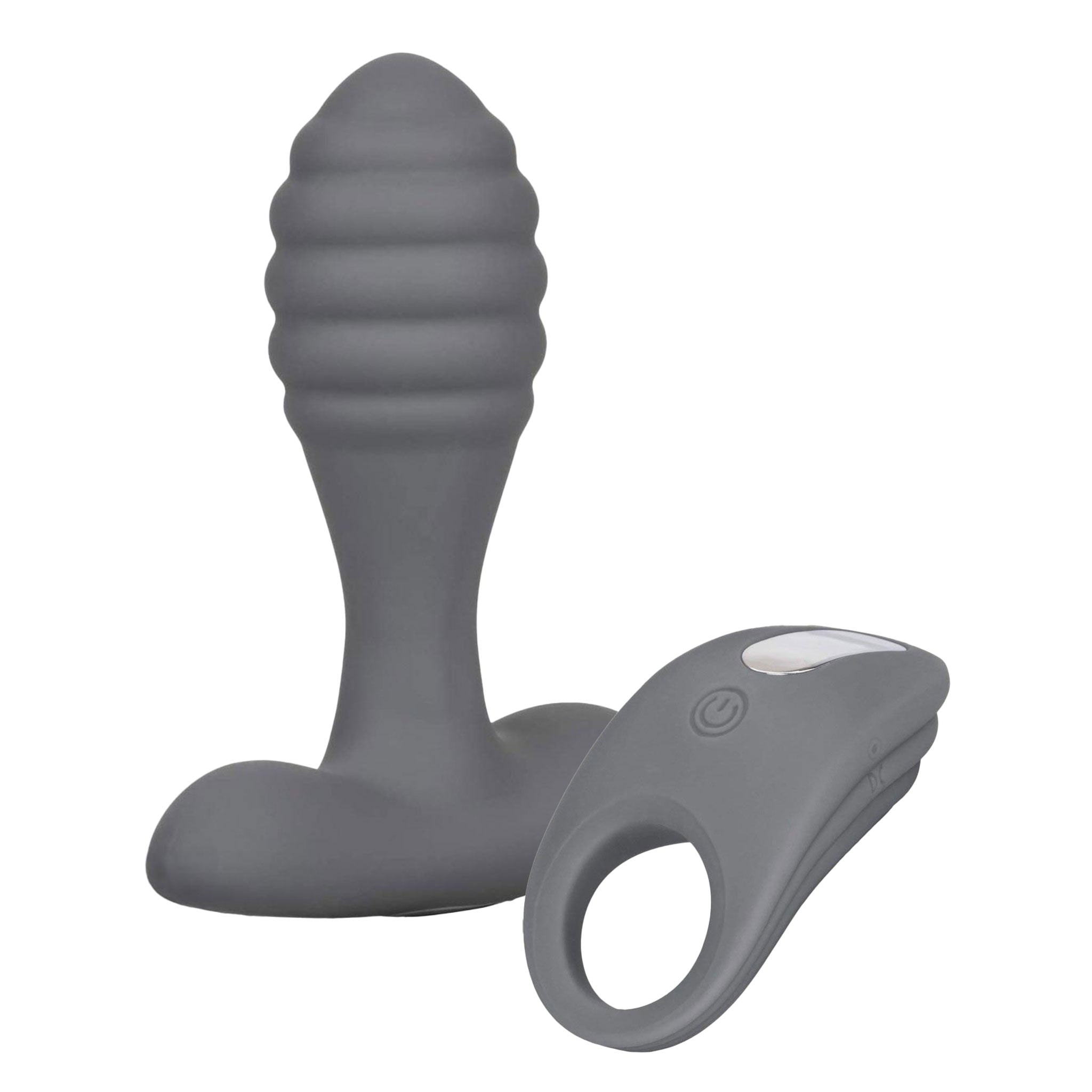 Silicone hygienic vibrator vibration vibe vibrating cock-ring cockring cock ring probe ribbed remote-control flexible-neck ultra-soft anal-vibe cnb cock&ball cock-and-ball couples couples-toys valentines valentine's adult-toys gray grey