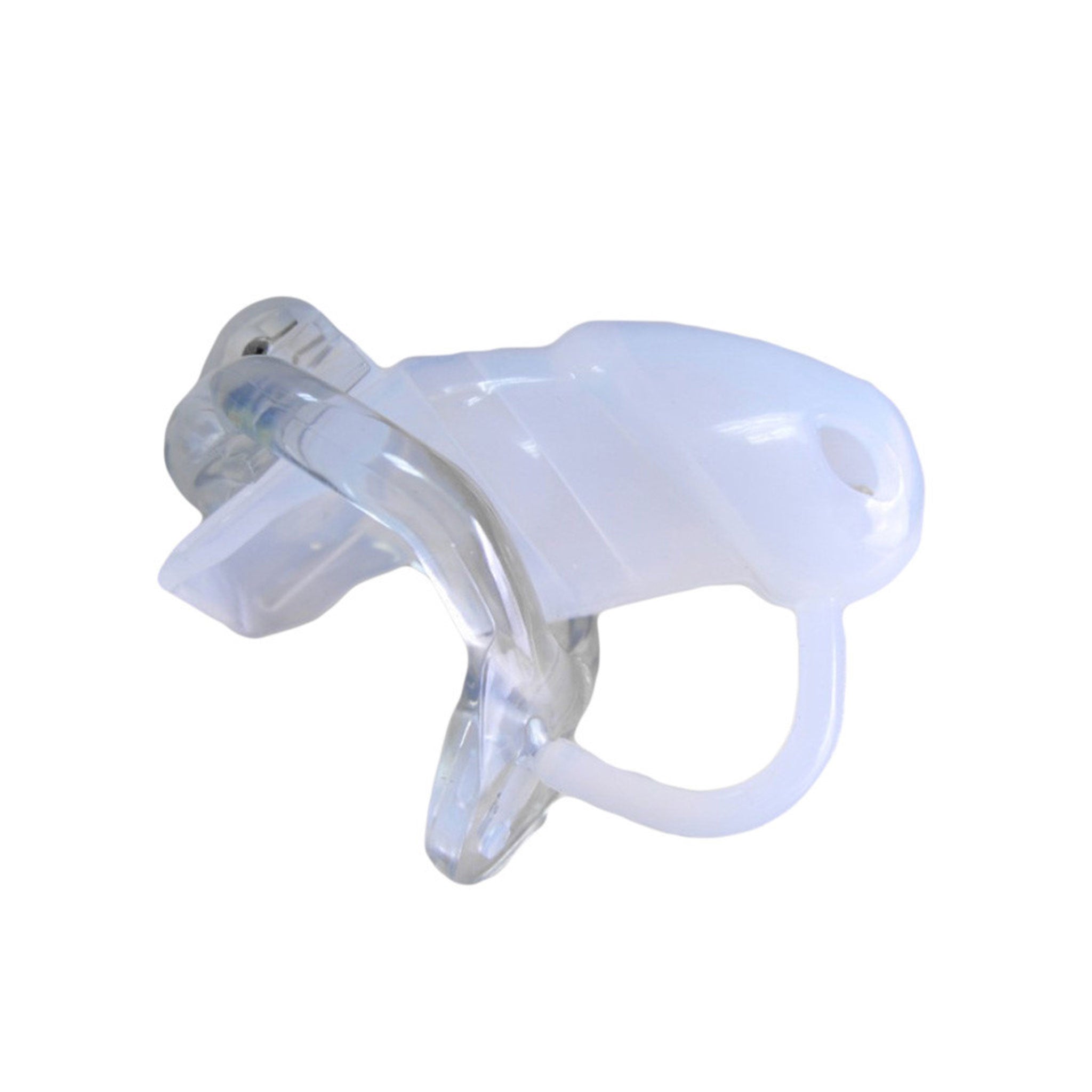 Silicone food-grade resin bio-sourced restraints cock-ring fixed-ring cock-cage cock-sheath chastity male-chastity cock-chastity lockable locking magic-lock ventilated flexible low-profile bondage bdsm bdsm-toys submission submissive slave denial cbt cock&ball cnb erection penis cock kink kinky kinky-play adult-toys male masculine masc mens clear frosted