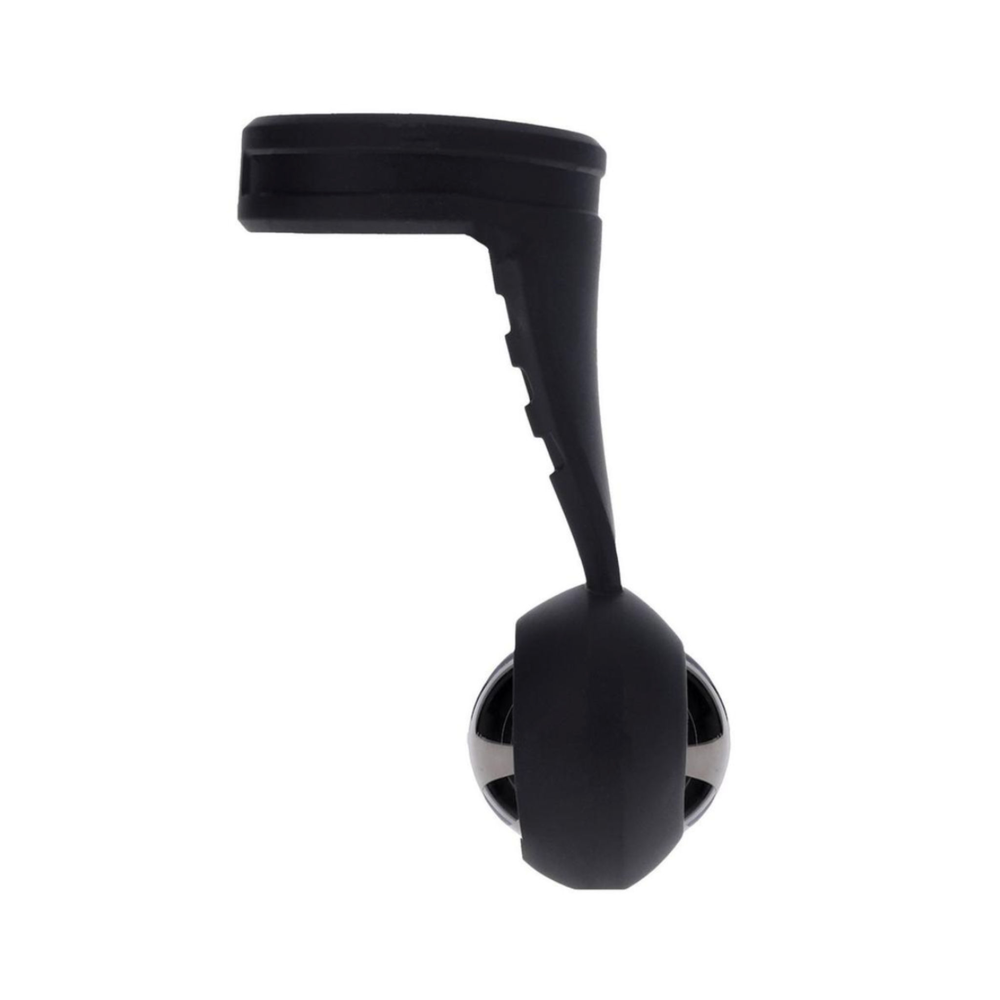 Silicone-covered steel ball swing cock ring, tugging stimulation, black.