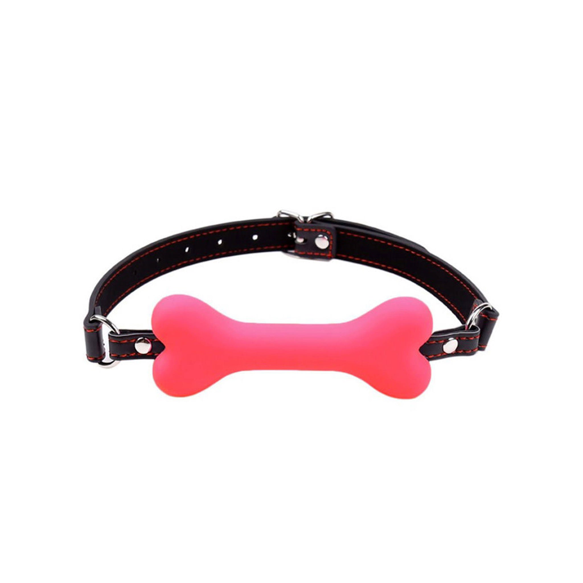Silicone leather faux-leather accessories restraints gag mouth-gag bone-shape bone dog-bone adjustable buckle locking lockable comfortable fun fetish fashion alt-fashion alternative bedroom dungeon festival festivalwear bondage bdsm bdsm-gear bdsm-toys kink kinky kinky-play kinky-toys pet pet-play pet-training pup puppy-play dog puppy animals costume cosplay halloween adult-toys unisex pink