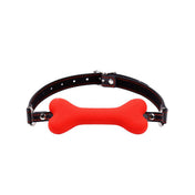 Silicone leather faux-leather accessories restraints gag mouth-gag bone-shape bone dog-bone adjustable buckle locking lockable comfortable fun fetish fashion alt-fashion alternative bedroom dungeon festival festivalwear bondage bdsm bdsm-gear bdsm-toys kink kinky kinky-play kinky-toys pet pet-play pet-training pup puppy-play dog puppy animals costume cosplay halloween adult-toys unisex red