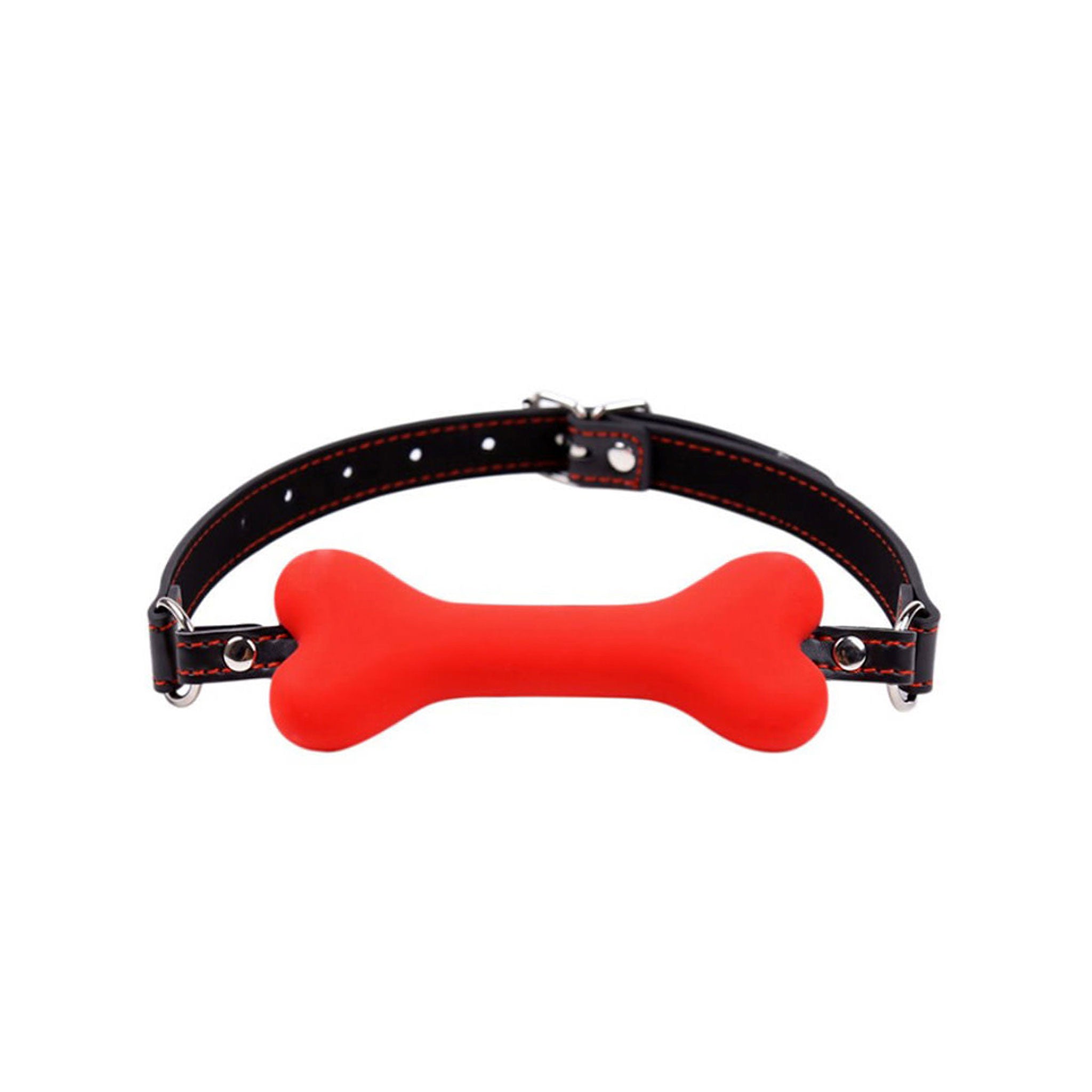 Silicone leather faux-leather accessories restraints gag mouth-gag bone-shape bone dog-bone adjustable buckle locking lockable comfortable fun fetish fashion alt-fashion alternative bedroom dungeon festival festivalwear bondage bdsm bdsm-gear bdsm-toys kink kinky kinky-play kinky-toys pet pet-play pet-training pup puppy-play dog puppy animals costume cosplay halloween adult-toys unisex red