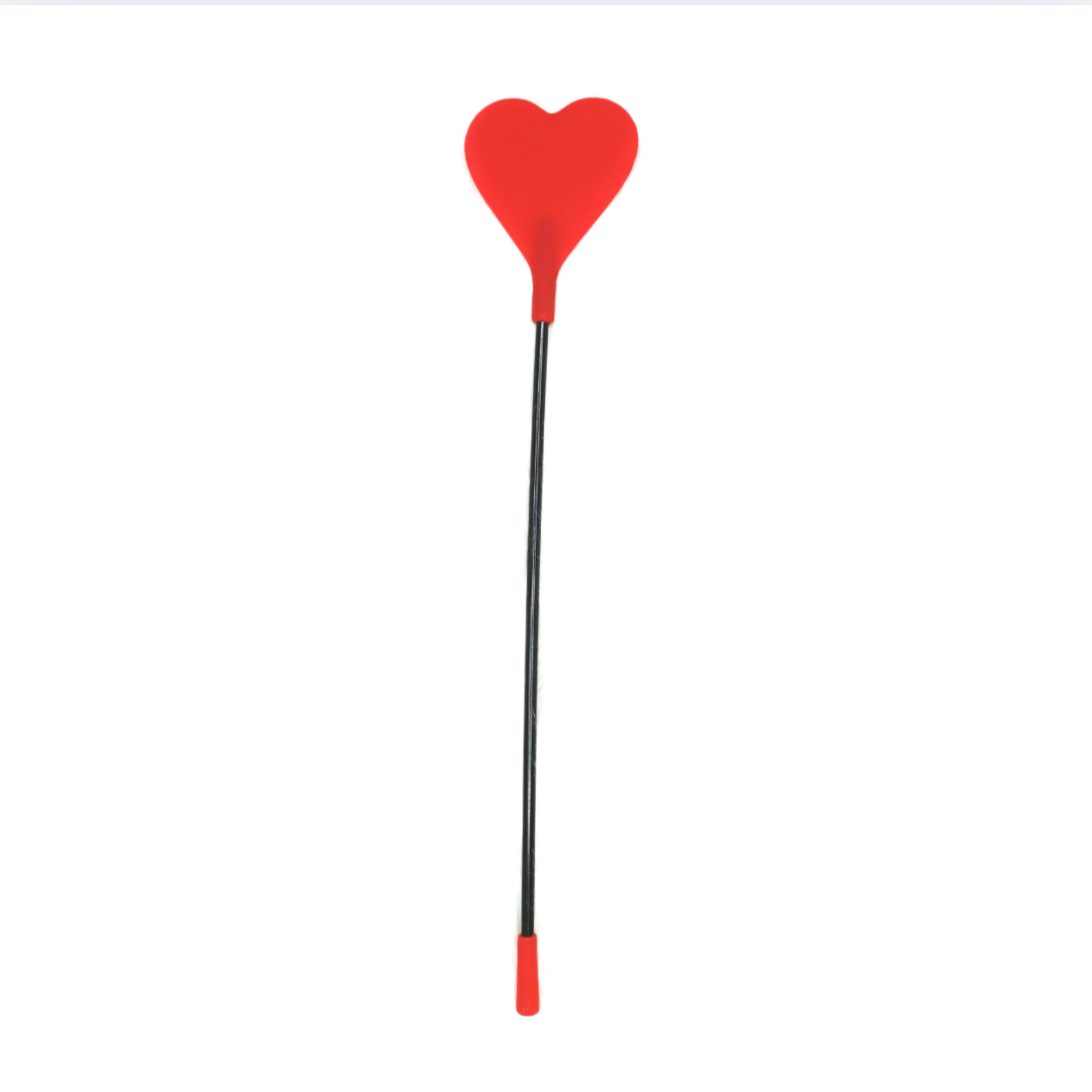 Silicone heart riding crop, BDSM impact toy, flexible shaft riding crop, heart-shaped silicone crop.