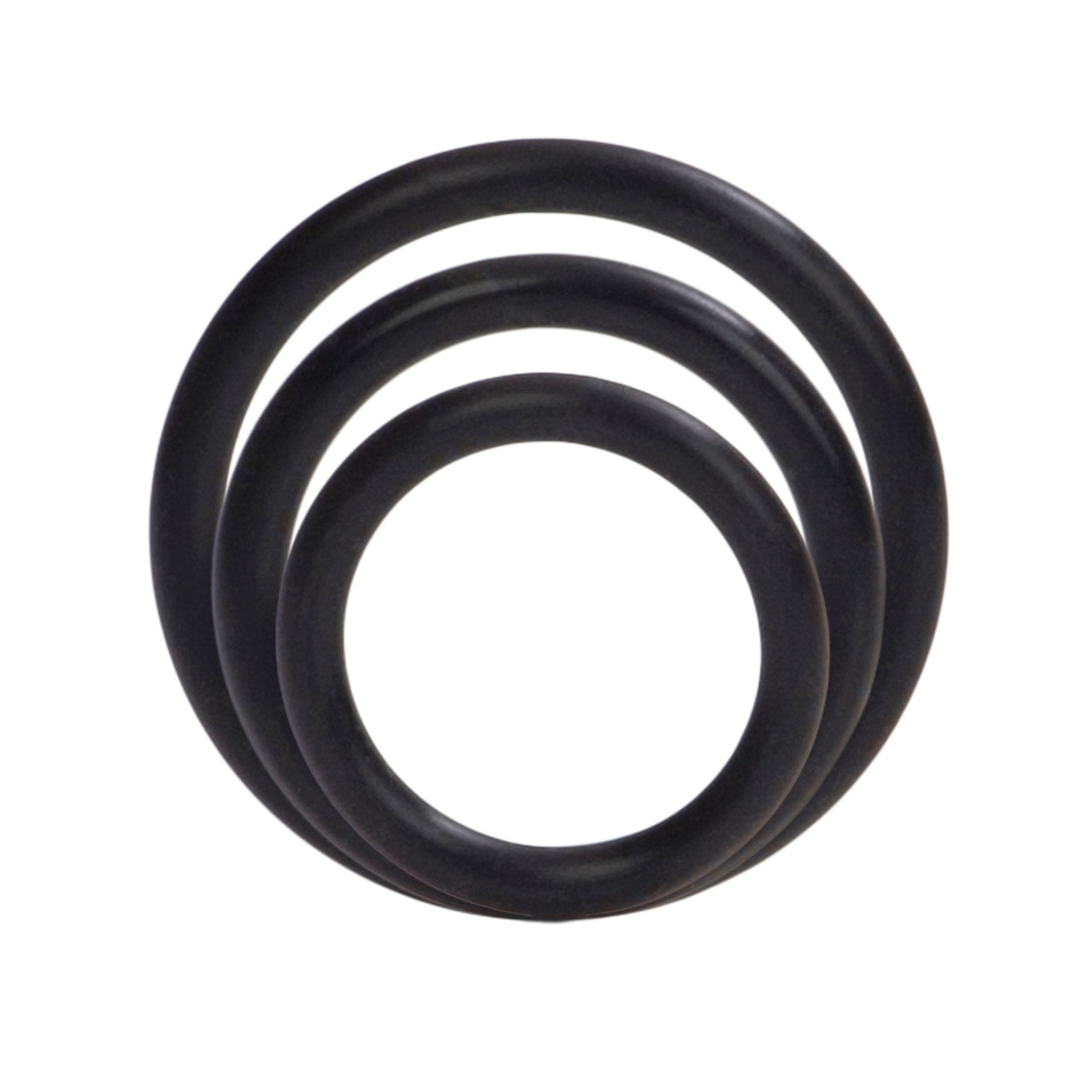 Silicone phthalate-free waterproof cock cockring cock-ring ring cock&ball cnb c&b cock-and-ball nonvibe nonvibrating non-vibe non-vibrating three-pack three-piece 3pk 3pack 3-pk 3-pak 3-pack 3pc 3-pc 3-piece enhancer stamina prolonging prolong durable versatile multi-purpose stretchy comfortable snug secure support performance bdsm bondage sensory sensation adult-toys male masculine masc black