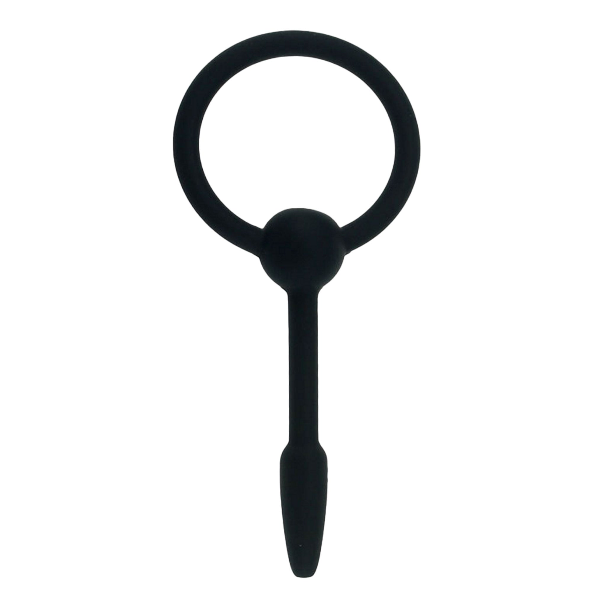 Silicone premium-grade plug penis-plug urethra urethral urethral-plug pull-ring safety-bulb cock-and-ball cnb cbt flexible tapered hollow bdsm bondage sadism masochism kink kinky kinky-play medical medical-play restraint chastity male masculine masc mens guys dudes adult-toys black