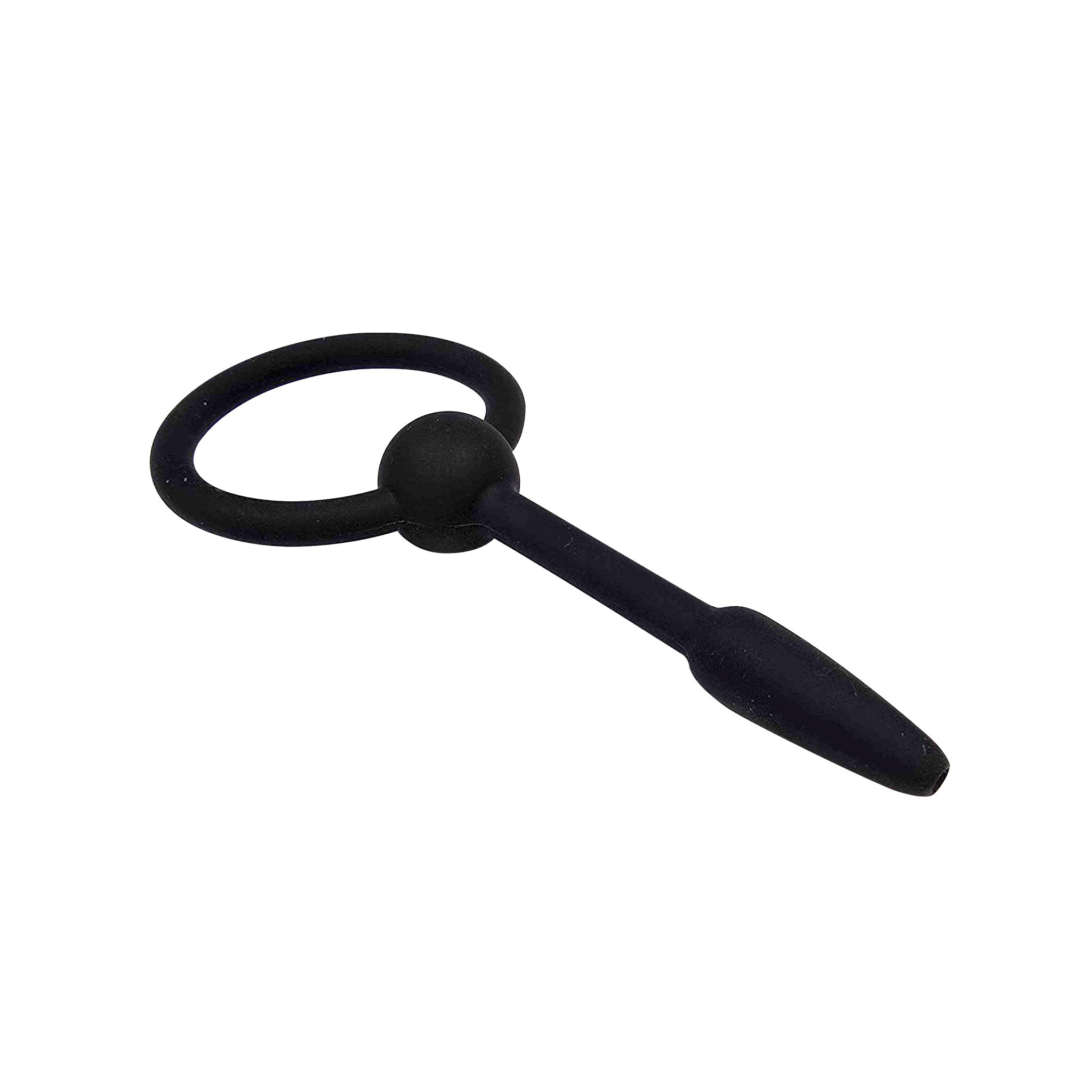 Silicone premium-grade plug penis-plug urethra urethral urethral-plug pull-ring safety-bulb cock-and-ball cnb cbt flexible tapered hollow bdsm bondage sadism masochism kink kinky kinky-play medical medical-play restraint chastity male masculine masc mens guys dudes adult-toys black