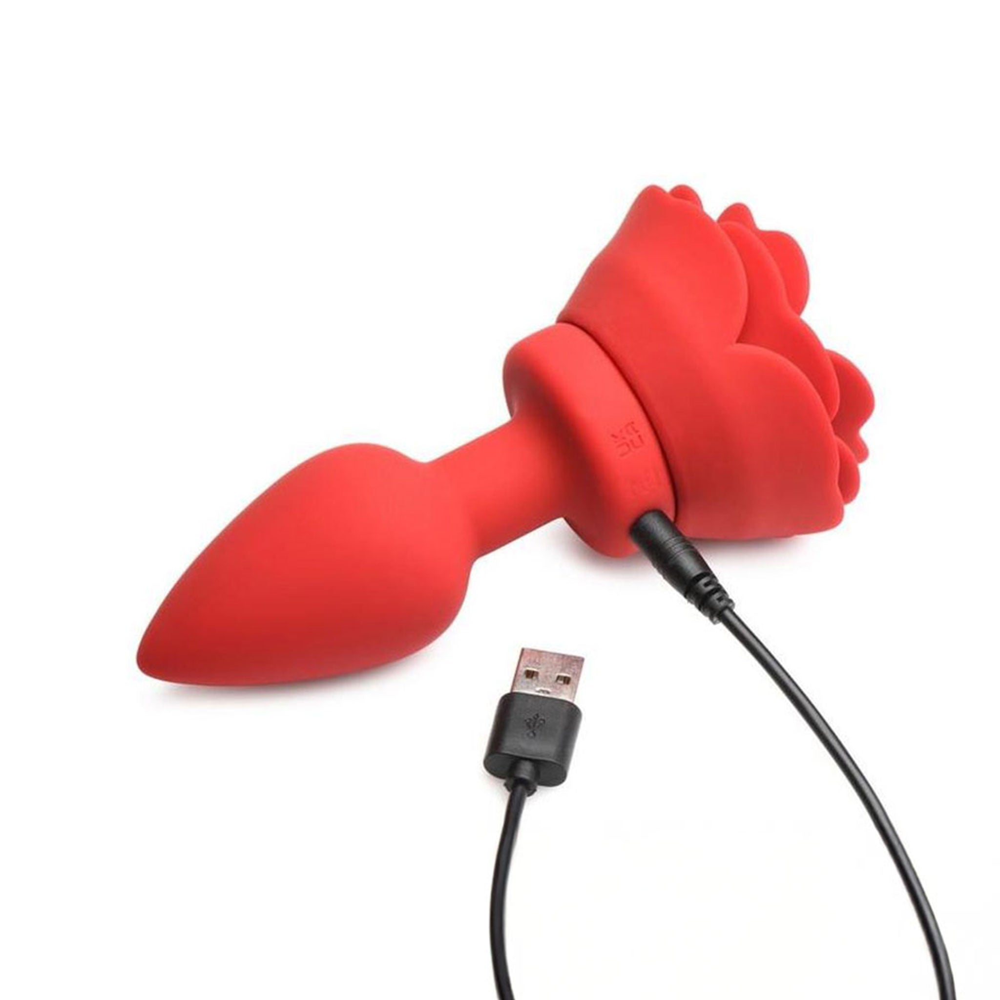 Silicone ABS-plastic insertable plug probe anal anal-plug anal-play anal-toys anal-vibe vibrator vibrating vibration vibe buttplug butt-plug butt-stuff rose-plug rose-blossom tapered splashproof remote-control usb-rechargeable pleasure aesthetics soft plush smooth adult-toys couples couples-play valentines gifts unisex red 