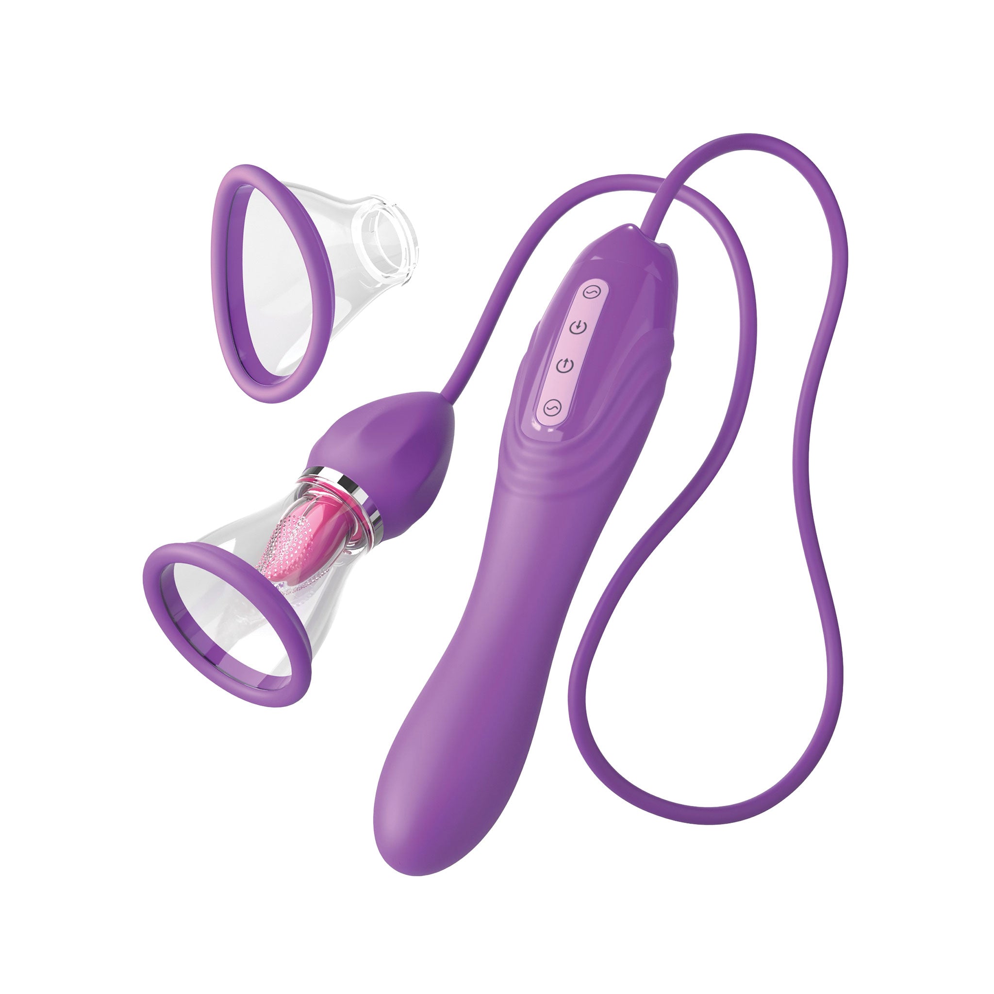Silicone TPE vibe vibrator vibrating vibration clit clitoral clitoris labia stim stimulator stimulating stimulation pump oral-sex pulsing milking tongue-action suction internal pleasure hose adult-toys purple
