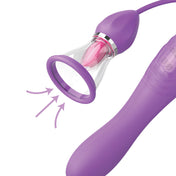 Silicone TPE vibe vibrator vibrating vibration clit clitoral clitoris labia stim stimulator stimulating stimulation pump oral-sex pulsing milking tongue-action suction internal pleasure hose adult-toys purple