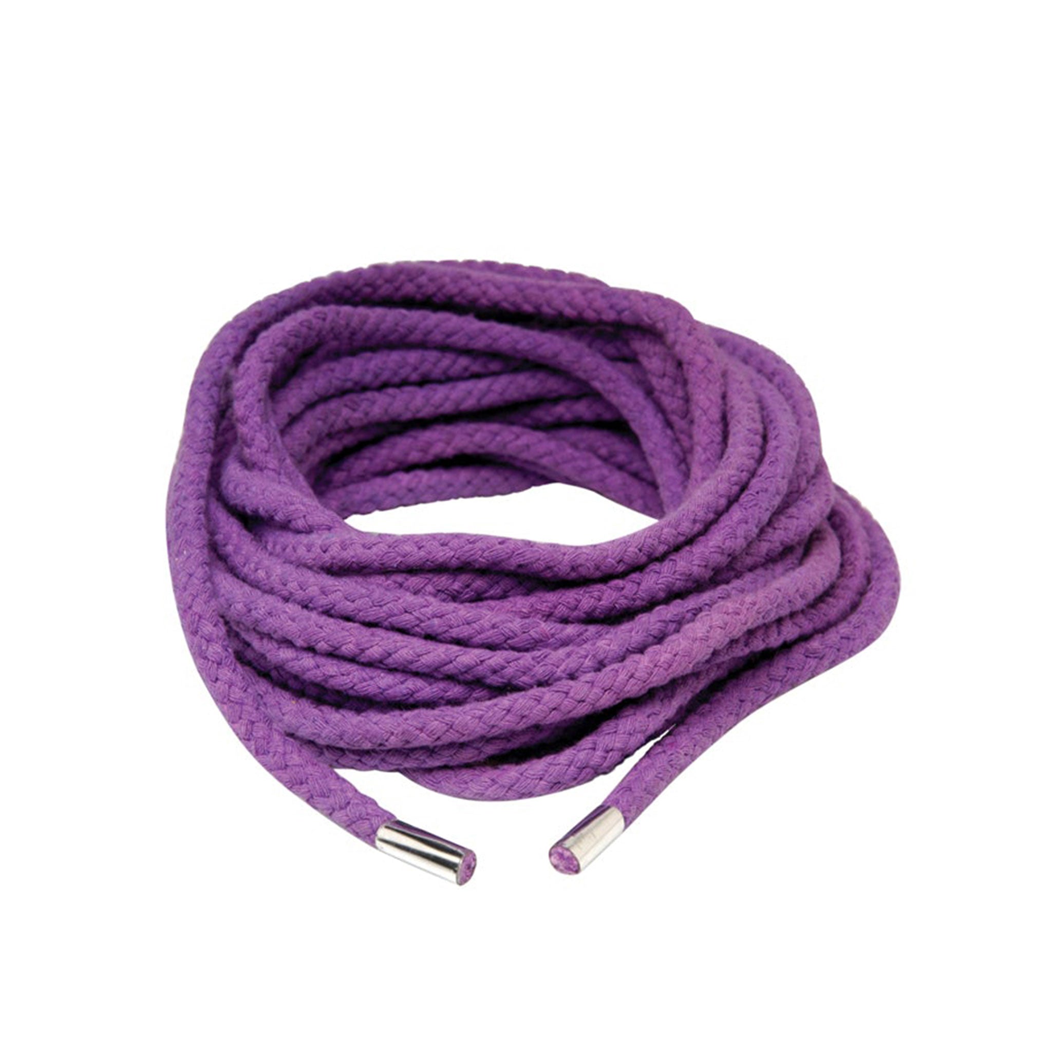 Cotton polyester blended rope metal-capped soft silk body-harness bonus blindfold eye-mask mask bondage-rope shibari kinbaku kink kinky kinky-play bdsm bondage restraint adult-toys purple