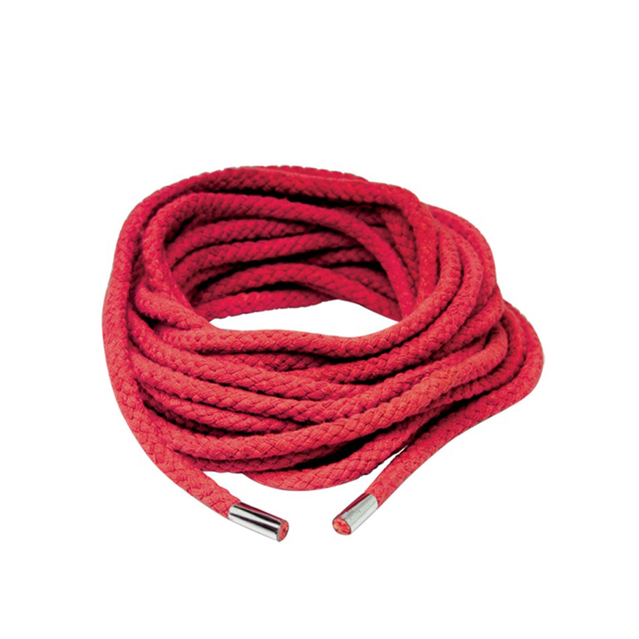 Cotton polyester blended rope metal-capped soft silk body-harness bonus blindfold eye-mask mask bondage-rope shibari kinbaku kink kinky kinky-play bdsm bondage restraint adult-toys red