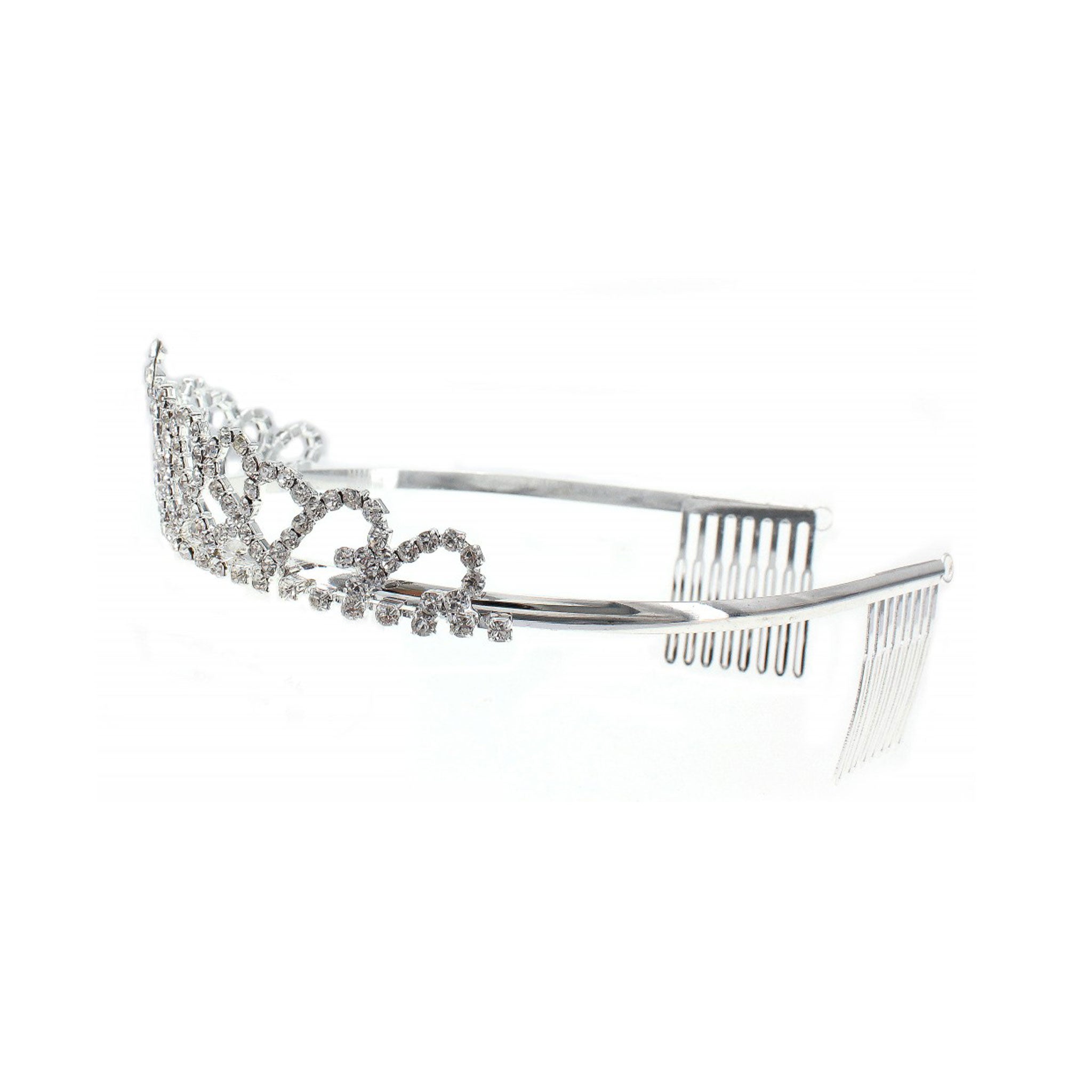 Metallic silver-plated rhinestones accessories head-gear hair-ornament tiara comb-tiara crown arm-loops side-combs exquisite encrusted flexible durable shiny sparkling fashion alt-fashion alternative bridal wedding goth gothic renfaire renaissance festival regal costume cosplay halloween halloween-accessories royalty prince princess king queen bride prom-queen female femme feminine womens unisex silver