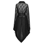 Cotton cotton-twill lace sheer see-through see-thru polyester elastane polyurethane apparel dress midi-dress 2-piece kimono wrap-kimono long-sleeve sleeves sleeved bell-sleeve asymmetrical-hem skull rose waist-cincher adjustable buckle zipper front-zip dramatic lightweight sexy avant-garde fashion alt-fashion alternative goth gothic gothic-doll cyber cyberpunk festival roleplay role-play geisha japanese costume cosplay halloween halloween-couture afterdark-collection female femme feminine womens black