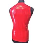 Sleeveless latex zip top in high-quality 0.5mm latex with a front zipper for a sleek, form-fitting look.