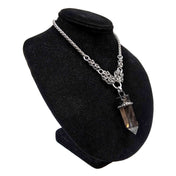 Quartz smoky-quartz morion-quartz copper electroplated-copper stainless-steel accessories jewelry spiritual-jewelry choker adjustable byzantine-maille braided-chain wheat-braid lobster-clasp hand-crafted handcrafted fashion alt-fashion boho bohemian boho-chic goth gothic emo punk industrial rocker witch wicca fairy medieval viking victorian renfaire date-night festival holiday gift unisex silver