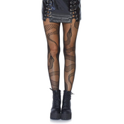 snake net tights fishnet pantyhose with snake pattern creepy cool halloween hosiery sexy patterned tights breathable nylon spandex reinforced toe edgy fashion diy costume hosiery fetish lingerie
