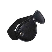 Leather elastic accessories restraints mask eyemask eye-mask blindfold padded-trim soft comfortable classic must-have fetish fashion alt-fashion bedroom bondage bdsm bdsm-gear bdsm-toys kink kinky kinky-toys sensory sensory-play sensory-deprivation unisex adult-toys black