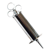 Metallic solid-metal syringe enema douche nozzle removable catheter bulbous ring-plunger bdsm bdsm-play medical medical-play medical-toys kink kinky kinky-play doctor adult-toys silver