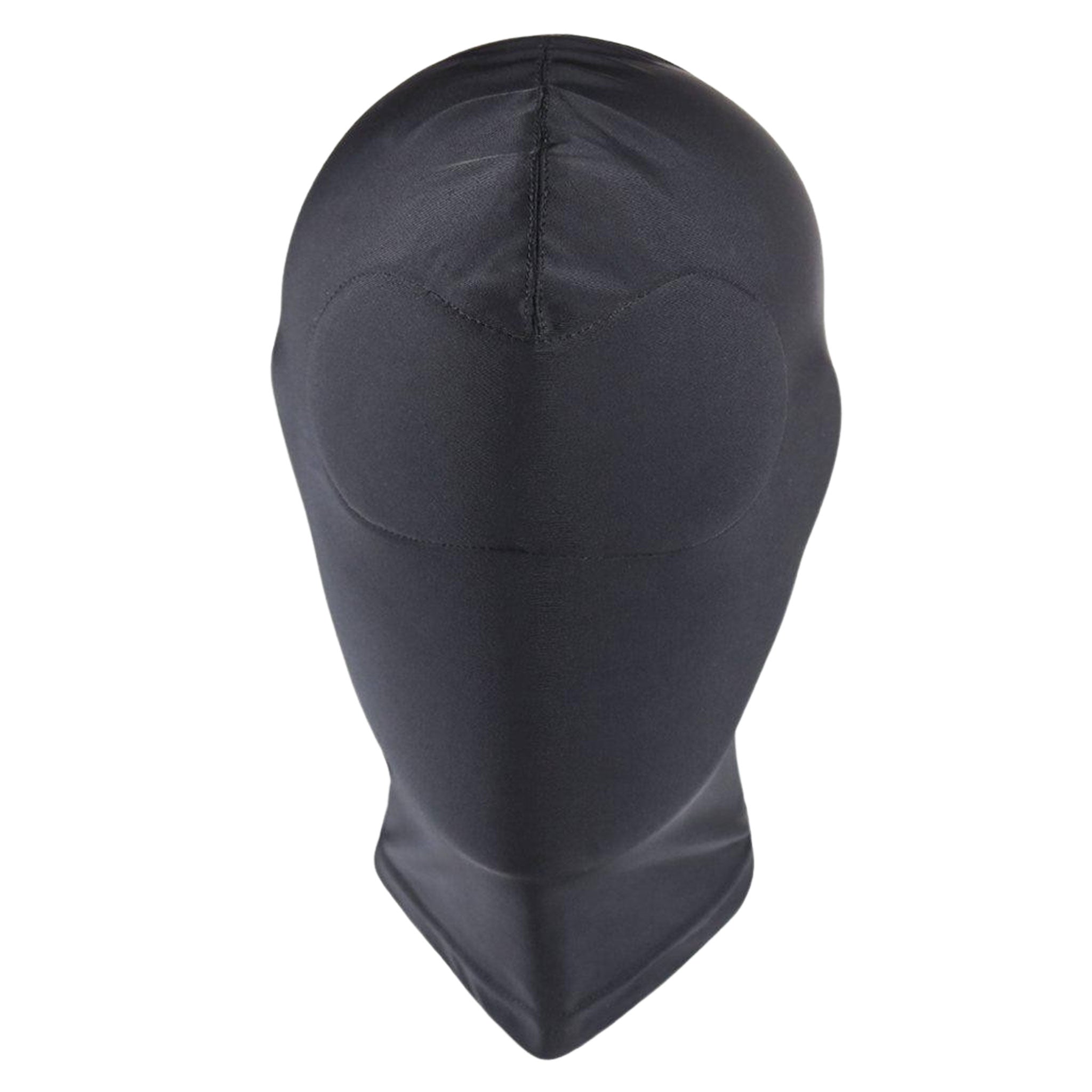 Spandex elastane accessories hood pullon pull-on non-anatomical nonanatomical no-eyes no-ears no-nose no-mouth foam-blindfold sewn-in stretchy matte breathable soft restricting compressing comfortable bdsm bondage sub submissive submission kink kinky kinky-play zentai depersonalization anonymous anonymity roleplay role-play unisex black