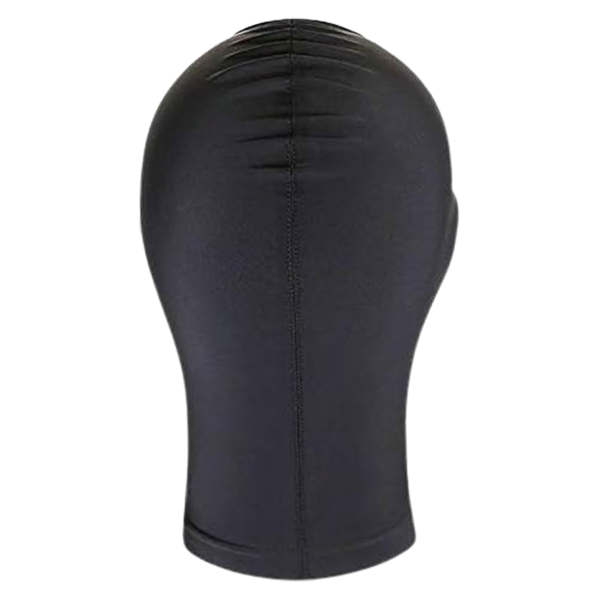 Spandex elastane accessories hood pullon pull-on non-anatomical nonanatomical no-eyes no-ears no-nose no-mouth foam-blindfold sewn-in stretchy matte breathable soft restricting compressing comfortable bdsm bondage sub submissive submission kink kinky kinky-play zentai depersonalization anonymous anonymity roleplay role-play unisex black