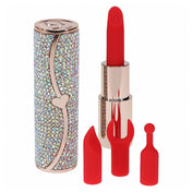 Silicone ABS-plastic chain mini vibrator vibrating vibration vibe lipstick-case rhinestones aurora-borealis ab-rhinestones sparkle lipstick-vibe lipstick lipstick-shaped discreet disguised jewel-case silicone-head interchangeable wrench ballpoint ball-point chisel curved-chisel chain-tassel usb-rechargeable travel-sized multi-speed luxury powerful discreet adult-toys valentines gifts clear pink chrome red iridescent rainbow
