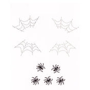 Rhinestones accessories face-jewels body-jewelry stickers face-gems symmetrical glam glamorous radiant bold sparkling sparkle bedazzle spooky vibrant costume cosplay halloween rave ravewear festival carnival spiders webs spiderwebs spider-web switch clear black