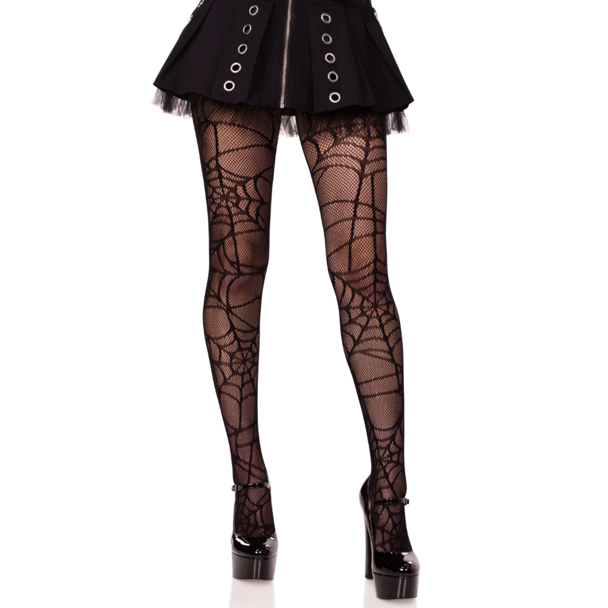 classic fishnet stockings with an intricate web detail 
