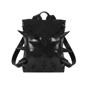 Latex rubber heavy-duty sewn glued accessories bags backpack rucksack spiked spike spikes single-compartment flap-closure safety-buckle zipper interior-pocket shoulder-straps adjustable sturdy unique shiny glossy deterrent strong fetish fashion alt-fashion alternative punk goth gothic cyber cyberpunk raver raver-babe futuristic bondage bdsm bdsm-fashion kink kinky kinkwear costume cosplay halloween unisex black