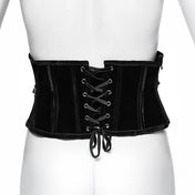 Velvet satin polyester PVC PU accessories top corset cincher underbust under-bust adjustable lace-up side-zip zipper back-laceup scaly reptile front-panel resilient luxurious durable smooth sophisticated elegant sleek close-fit slim-fit structured skeletal spinal mysterious sensual comfortable customizable-fit shiny glossy fetish fashion alt-fashion goth gothic punk cyber-punk cyberpunk cybergoth cyber-goth nu-goth ravewear rave dark-raver costume cosplay halloween skeleton snake unisex black