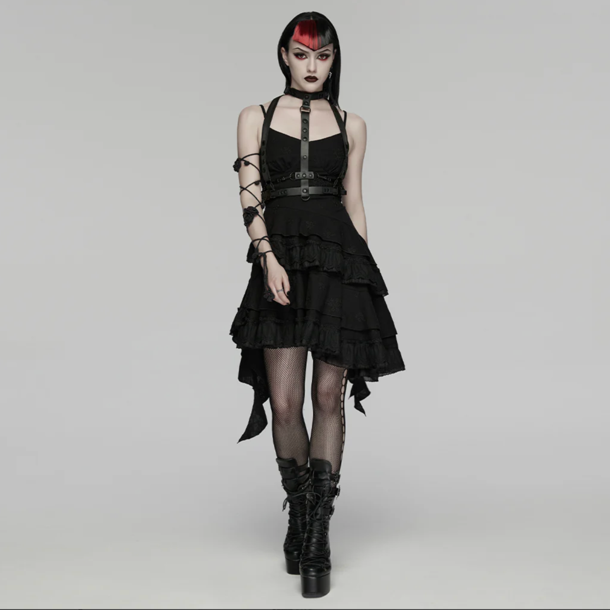  spine harness spiked chain body strap leather harness gothic punk accessory adjustable straps cyberpunk style edgy body harness statement piece