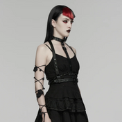 spine harness spiked chain body strap leather harness gothic punk accessory adjustable straps cyberpunk style edgy body harness statement piece