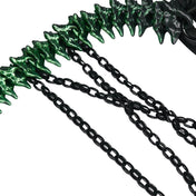 Polyurethane PU PU-leather plastic-chain apparel accessories harness chest-harness 3D-printed spike spikes spiked spine spinal spine-inspired collar adjustable straps buckle safety-buckle press-stud spring-clip D-ring O-ring stylish edgy customizable body-contouring structured bold striking sleek serpentine fetish fashion alt-fashion punk goth gothic goth-doll cyber costume cosplay halloween alien xenomorph skeleton skeletal afterdark unisex black green