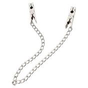 Stainless-steel hanging-chain accessories nipple-clamps clothespin pinch pressure adjustable durable shiny sleek fetish fashion fetishwear bedroom dungeon bondage bdsm bdsm-toys bdsm-gear kink kinky kinky-play kinky-toys restraints sensory-play nipple-play pain discipline punishment costume cosplay halloween adult-toys unisex silver