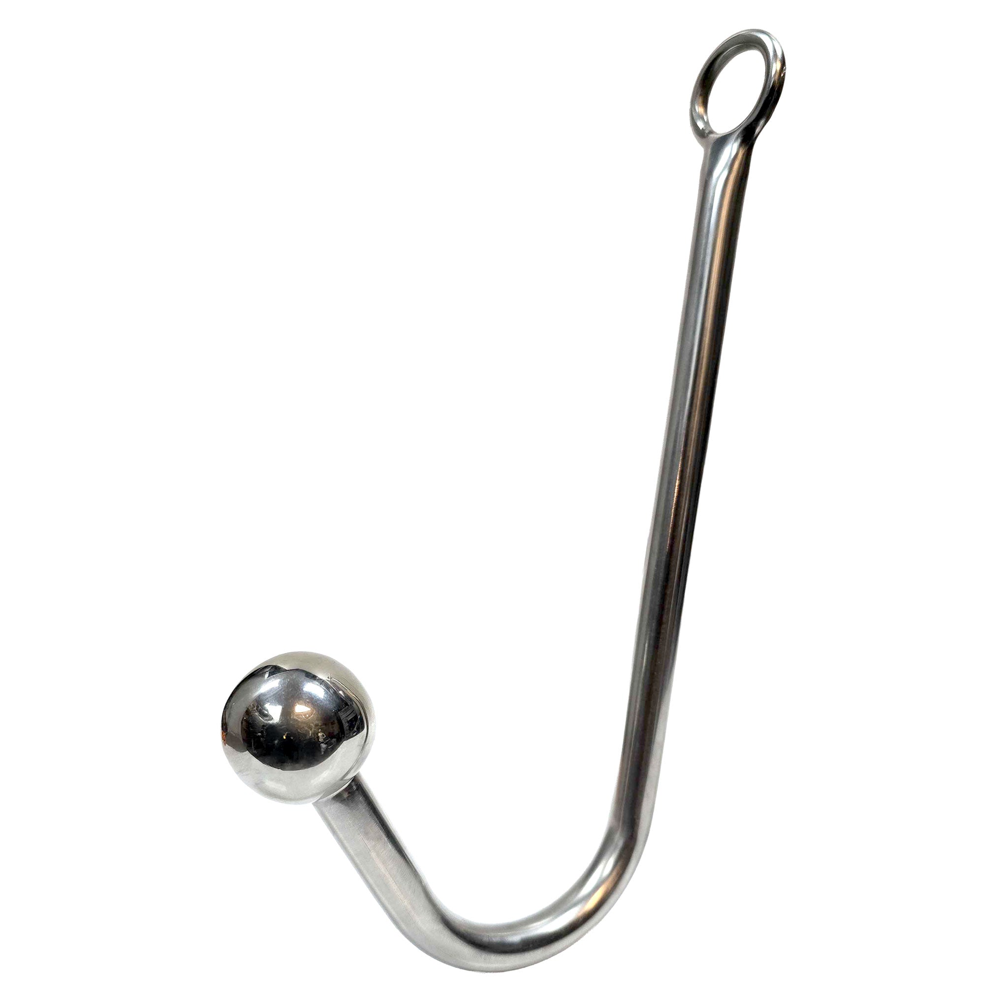 Stainless-steel accessories anal anal-plug anal-probe anal-hook plug probe nonvibe non-vibe nonvibrating non-vibrating O-ring rope-loop ball-tip round-head unique bondage bdsm bdsm-gear bdsm-toys predicament kink kinky kinky-play anal-toys adult-toys silver