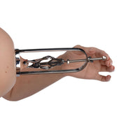 Stainless-steel accessories nipple nipple-play stretch stretching pinch pinching extending nipple-stretcher frame open-frame clover-clamp nipple-clamp adjustable screw-adjustable wing-nut bdsm bondage sadism masochism pain tension elaborate kink kinky kinky-toys kinky-play unisex adult-toys silver
