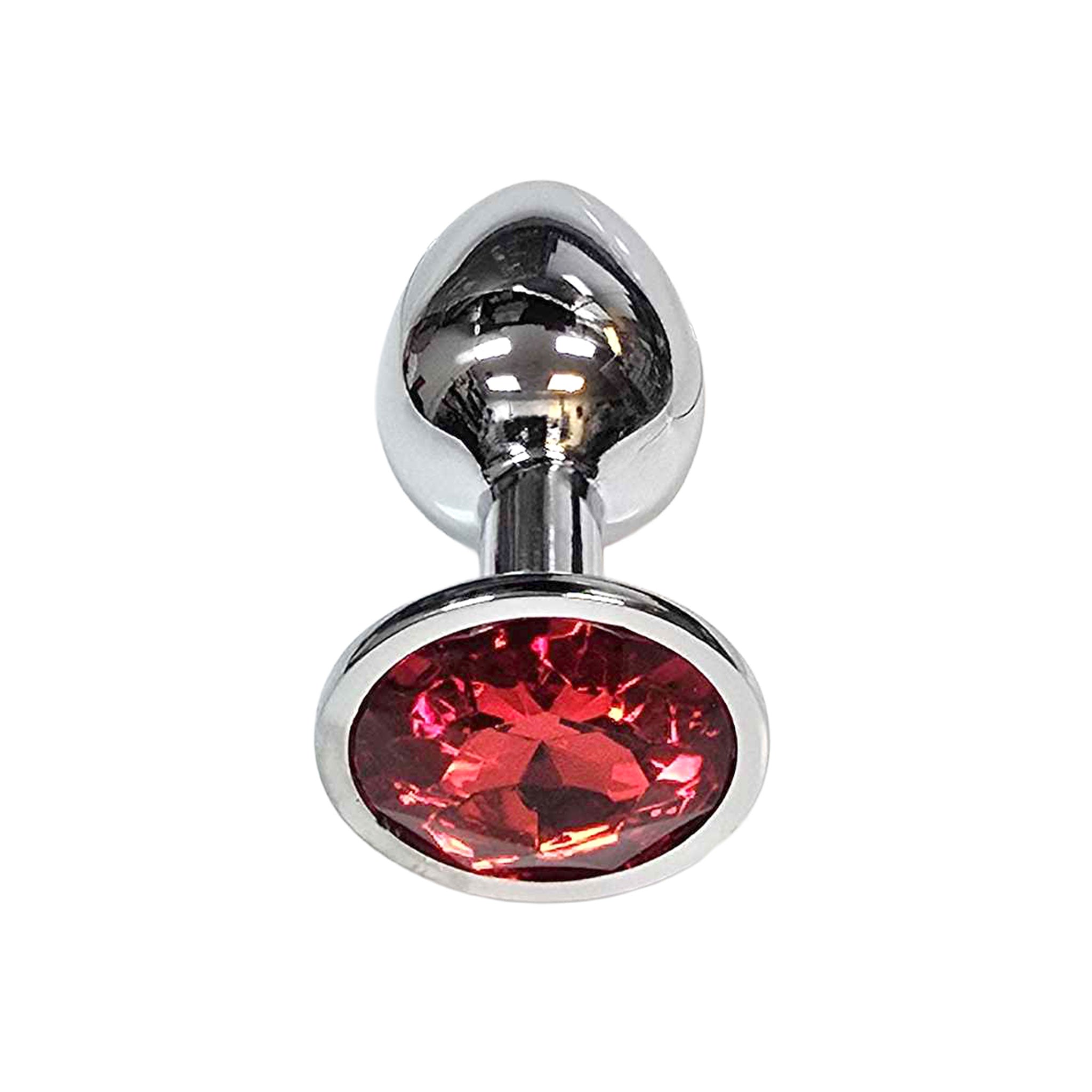 Stainless-steel accessories insertable nonvibe non-vibe nonvibrating non-vibrating anal anal-play anal-toys anal-training anal-plug butt-plug butt-play buttplug butt-stuff backdoor plug probe tapered flared-base round-gem gemstone-base sleek shiny sparkly fetish fashion alt-fashion rave ravewear raver-babe erotic bondage bdsm bdsm-toys bdsm-gear kink kinky kinky-toys kinkwear adult-toys unisex red small