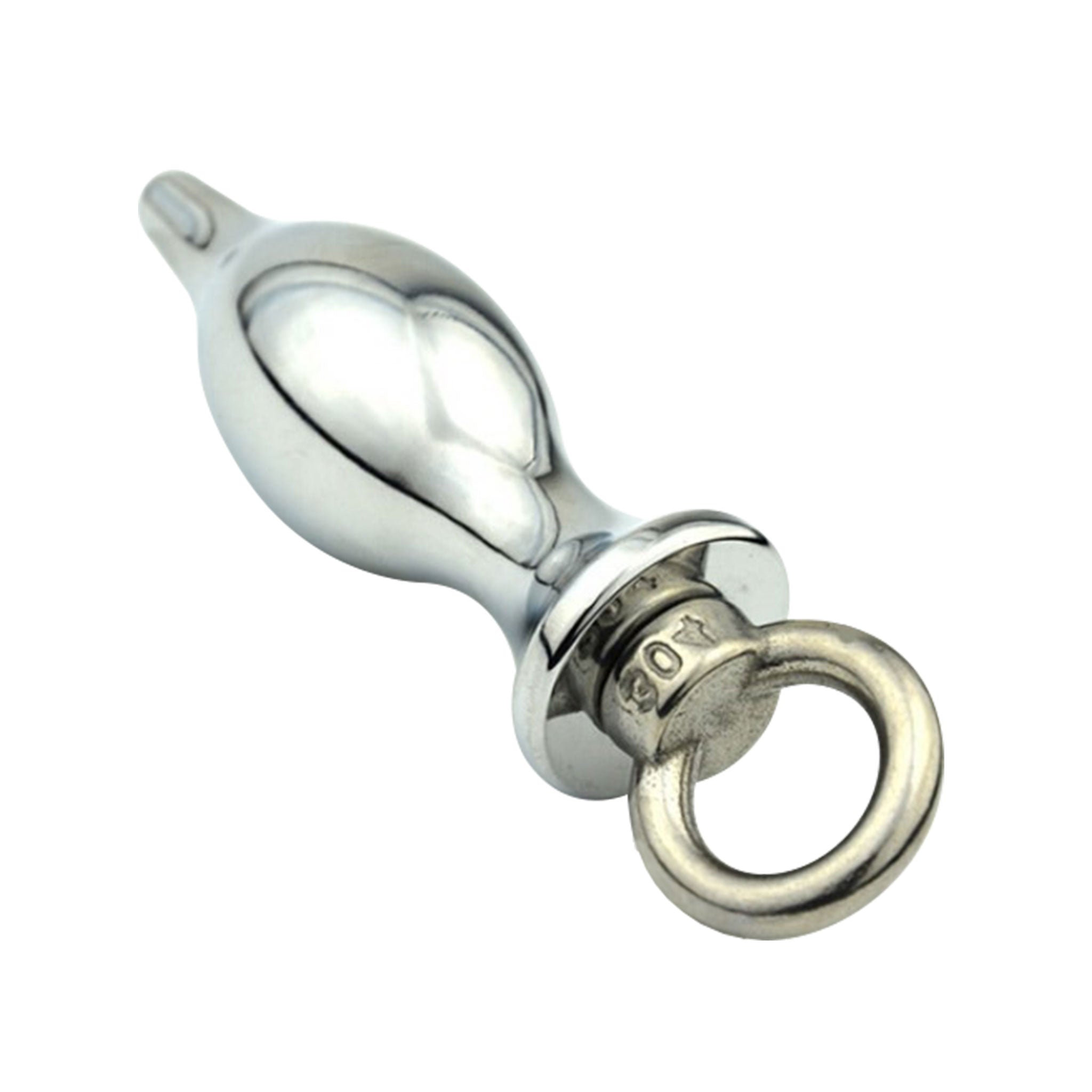 Stainless-steel compound-metal anal butt anal-plug butt-plug buttplug probe ring handle ring-handle removable unscrew flared-base rounded edges seamless smooth nonvibe non-vibe nonvibrating non-vibrating anal-play butt-play butt-stuff medical medical-toys adult-toys extreme
