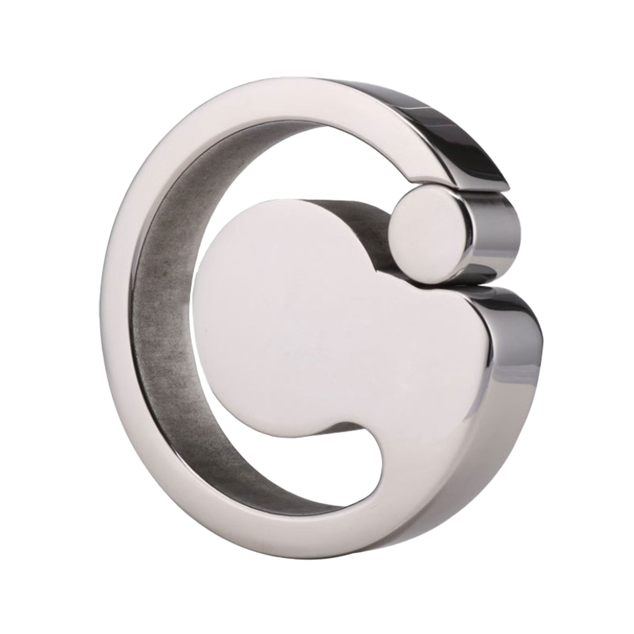 Stainless steel weight bearing ball stretcher ring, magnetic closure male BDSM device, heavy stainless steel ball spreader, fetish male bondage accessory, erotic adult male toy