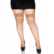 Spandex nylon nylon-blend silicone fishnet fish-net micro-net accessories intimates hosiery pantyhose panty-hose stockings thigh-hi thigh-high lace-top stay-up silicone-strips stayup-strips fetish fashion alt-fashion casual eveningwear female femme feminine womens cinnamon curvy queen plus-size