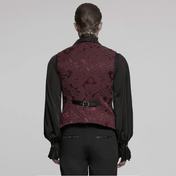steampunk buckle waistcoat gothic jacquard vest victorian brocade batwing collar buckle closure leather accents adjustable belt gothic fashion alternative fetish factory