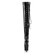 PVC stretch-PVC vinyl patent footwear shoes boots heels lace-up zipper full-zip thigh-high thigh-hi lace-back platform stiletto-heel stiletto shiny glossy sexy slutty stripper hooker naughty stunning high-step female femme feminine women black