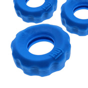 Silicone tpr accessories cockring cock-ring c-ring cnb action-ring lube-channel inner-curve ball-stretching gradual 3pk 3pack 3-pack three-pack non-rolling comfortable stability secure-fit stretchy flexible huj hunkyjunk adult-toys blue teal teal-ice
