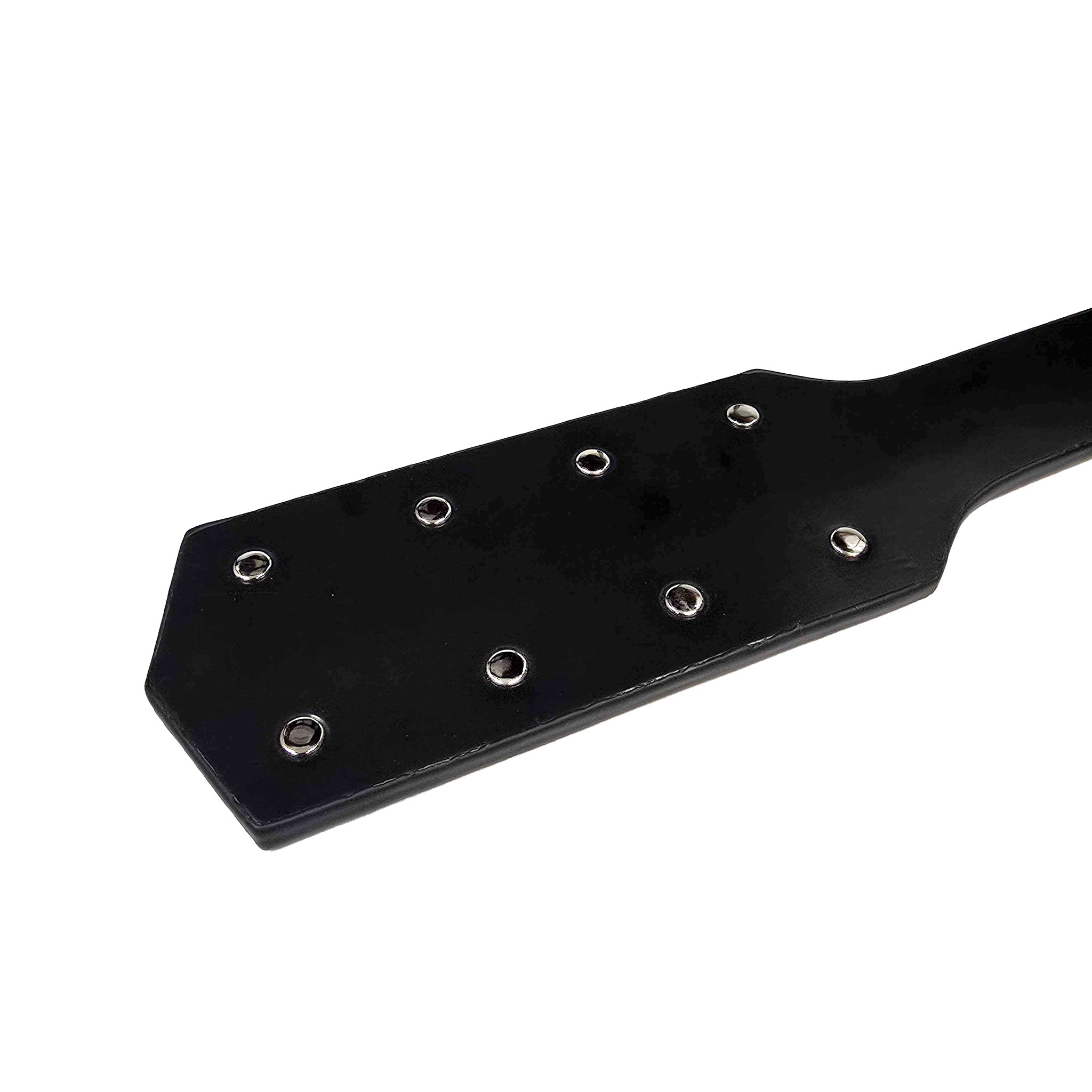 Leather accessories paddle studs studded metallic-studs wrist-strap lightweight economy-line fetish fashion alt-fashion alternative bondage bdsm bdsm-toys sadism masochism sadist masochist sadomasochism sadomasochist kink kinky kinky-play kinky-toys impact impact-play impact-toys sensory sensation thuddy heavy-impact spanking pain discipline unisex black