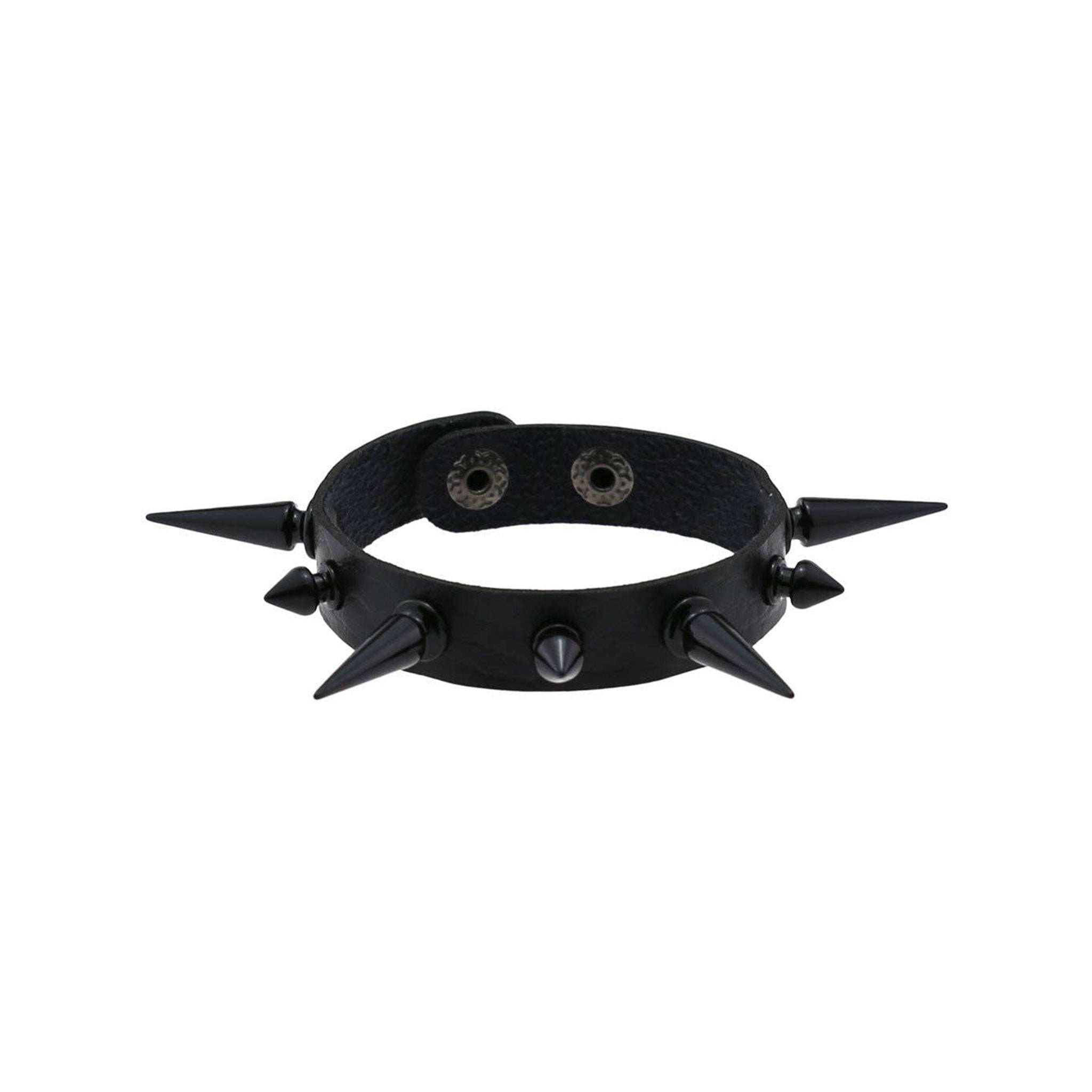 Leather PU-leather faux-leather accessories arm-gear wrist jewelry bracelet wrist-cuff spike spikes spiked tree-spikes short-spikes long-spikes bold edgy dark aesthetic comfortable fetish fashion alt-fashion alternative punk goth gothic festival concert scene emo bondage bdsm bdsm-gear kink kinky kinkwear wrist-restraints costume cosplay halloween halloween-accessories gifts holiday-shop unisex black