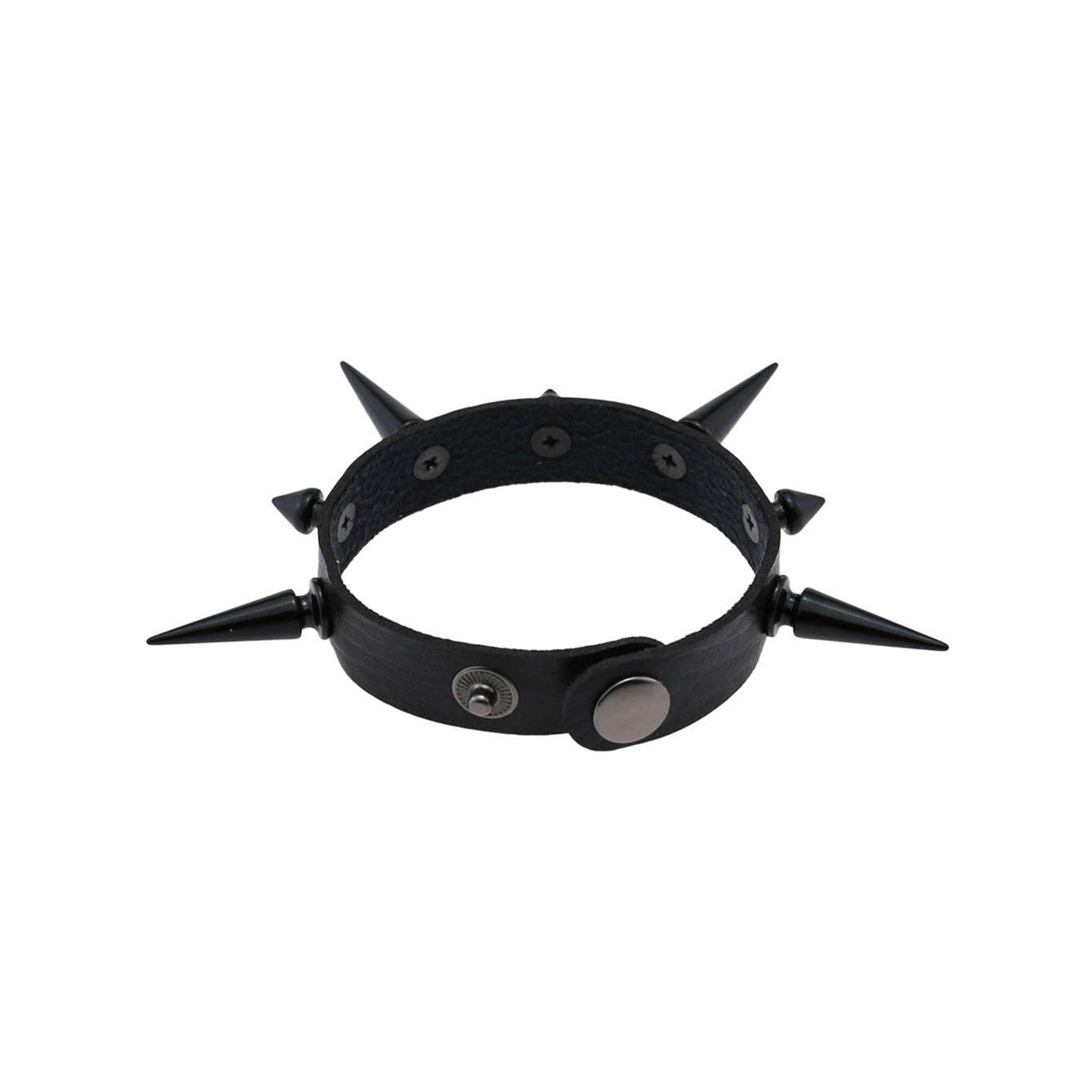 Leather PU-leather faux-leather accessories arm-gear wrist jewelry bracelet wrist-cuff spike spikes spiked tree-spikes short-spikes long-spikes bold edgy dark aesthetic comfortable fetish fashion alt-fashion alternative punk goth gothic festival concert scene emo bondage bdsm bdsm-gear kink kinky kinkwear wrist-restraints costume cosplay halloween halloween-accessories gifts holiday-shop unisex black