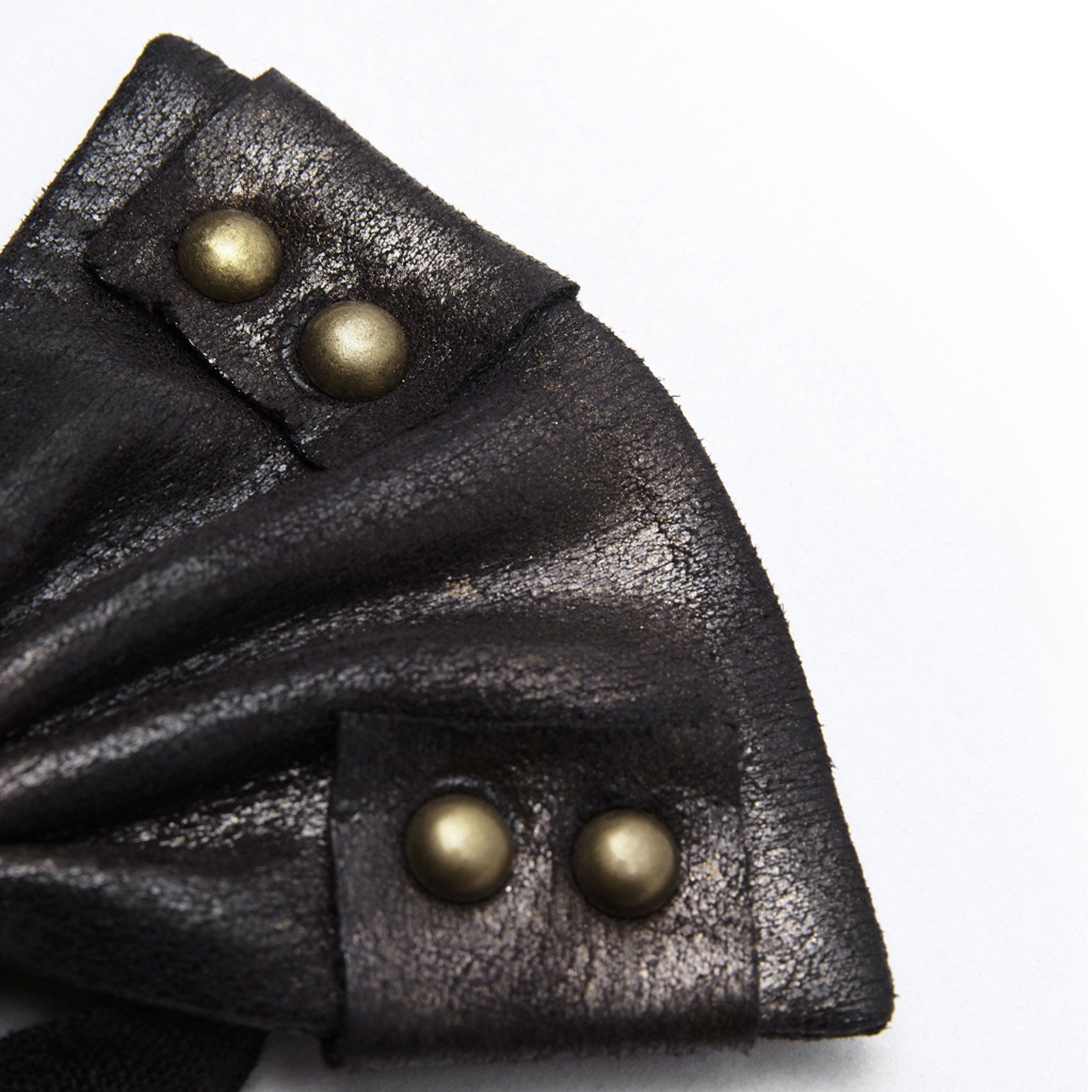 PU leather studded studs metal metallic tie necktie bowtie bow-tie adjustable goth gothic vintage steampunk punk alt-fashion accessories costume cosplay halloween black brown dark-brown