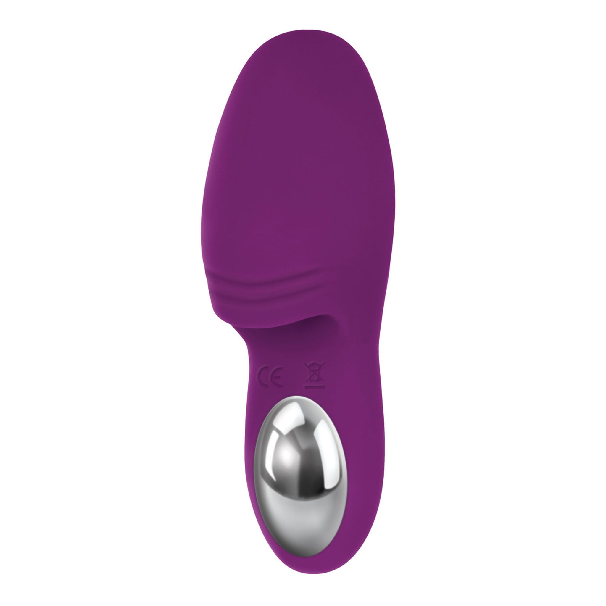 Silicone ABS plastic chrome vibrator vibrating vibration vibe clit clitoris clitoral stimulator stimulation stimulating sucking sucker suck finger finger-mounted mounted adult-toys purple