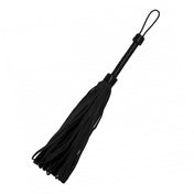 Leather genuine suede authentic flogger whip falls loop looped braided handle long thuddy spanking bondage bdsm bdsm-gear sadism masochism sadomasochism impact impact-play impact-toys kink kinky kinky-play adult-toys accessories black