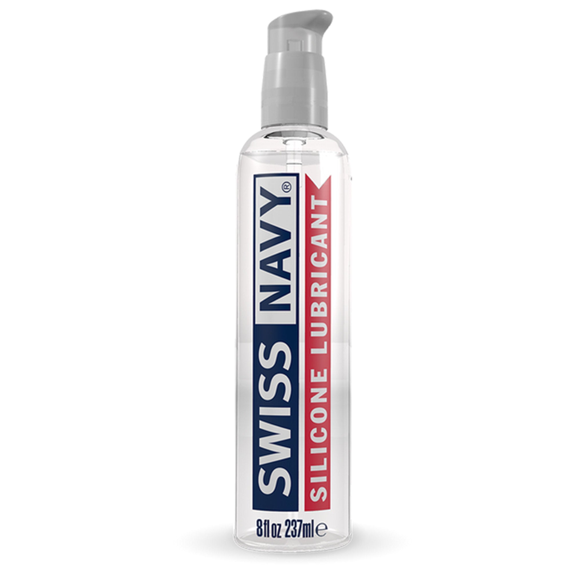 Swiss Navy Silicone Lubricant with Vitamin E for long-lasting slickness and condom compatibility.

